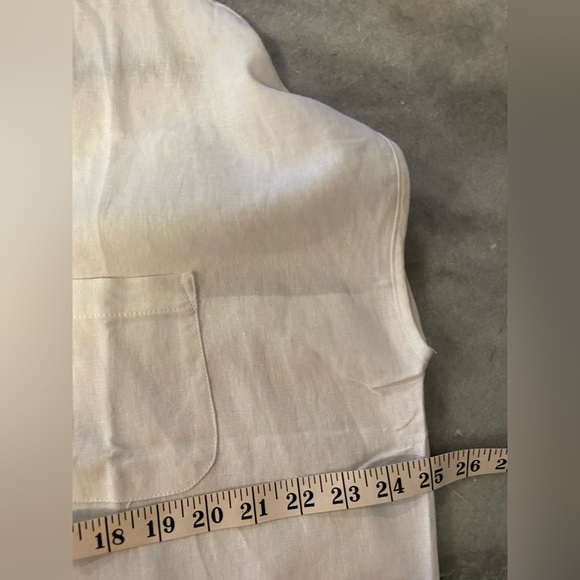 NWT Coastal Comfort Size XXL White Linen Blend Split Neck Short Sleeve Top - Picture 9 of 14